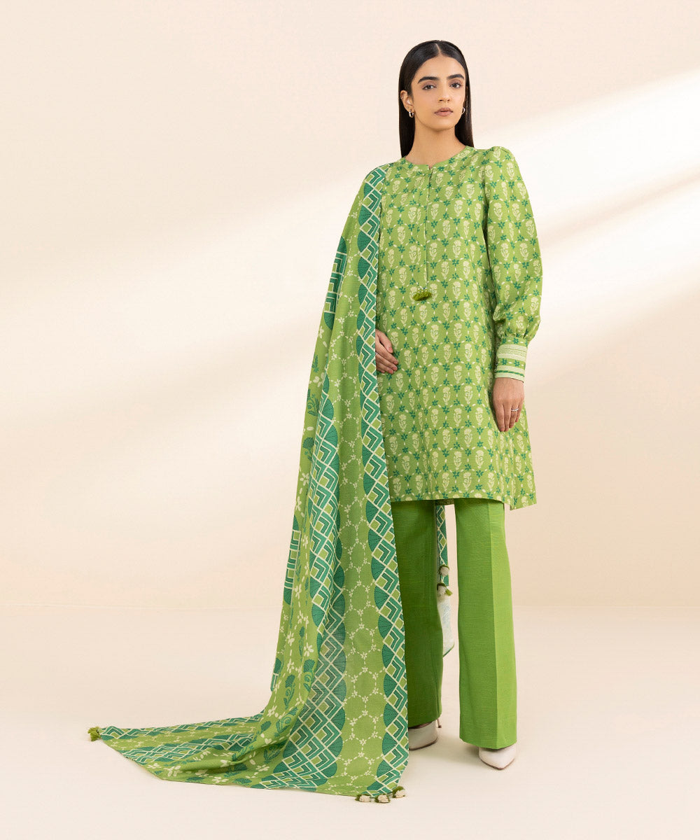 Sapphire 3 Piece Custom Stitched Suit - Green - LB288673