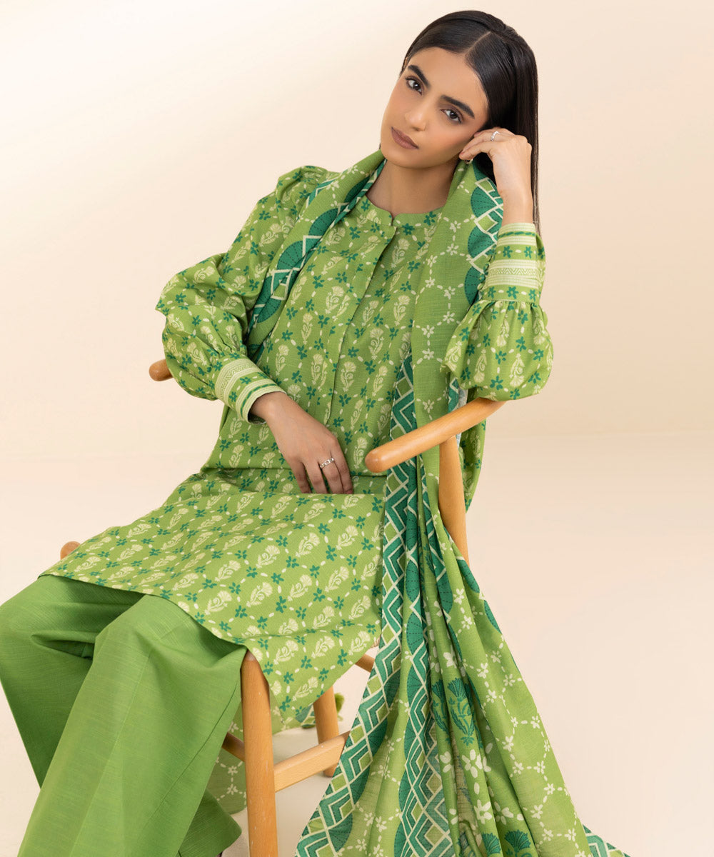 Libasco Sapphire 3 Piece Custom Stitched Suit - Green - LB288673