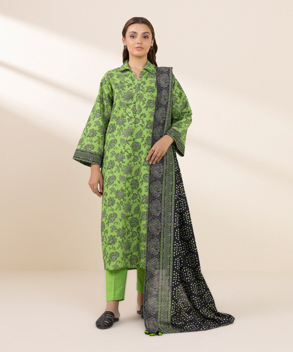 Libasco Sapphire 3 Piece Custom Stitched Suit - Green - LB288676