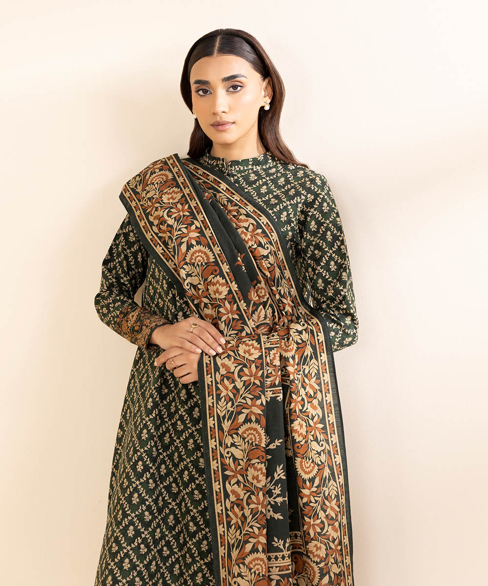 Libasco Sapphire 3 Piece Custom Stitched Suit - Green - LB288671