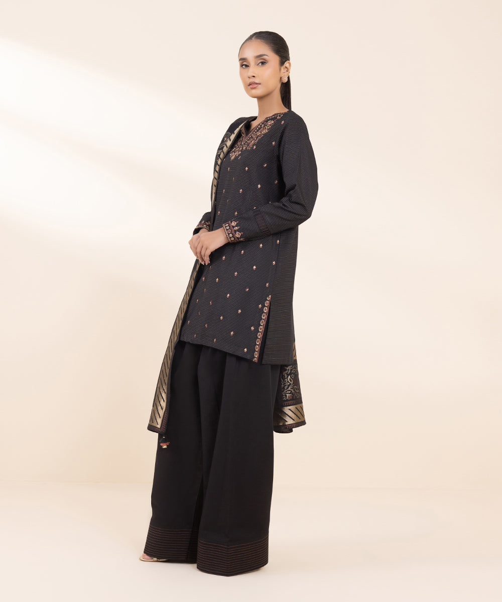 Sapphire 3 Piece Custom Stitched Suit - Black - LB288584