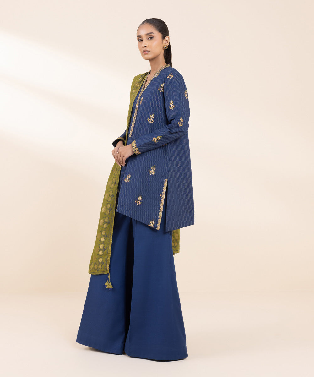 Sapphire 3 Piece Custom Stitched Suit - Blue - LB288617