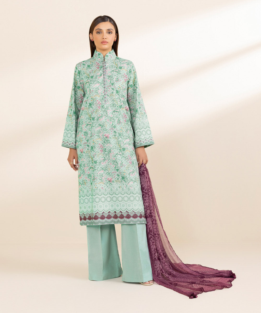 Sapphire 3 Piece Custom Stitched Suit - Green - LB289365