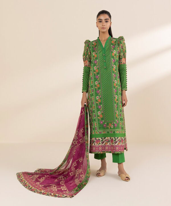 Sapphire 3 Piece Custom Stitched Suit - Green - LB29270