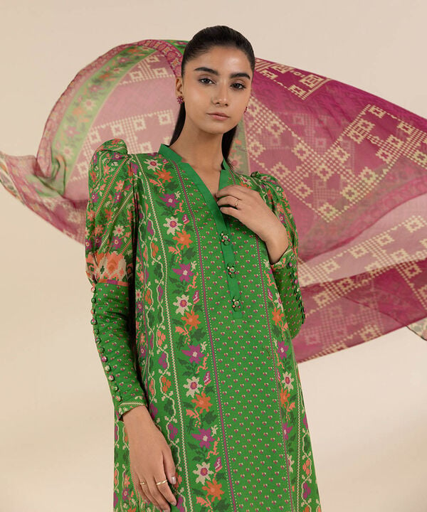 Sapphire 3 Piece Custom Stitched Suit - Green - LB29270