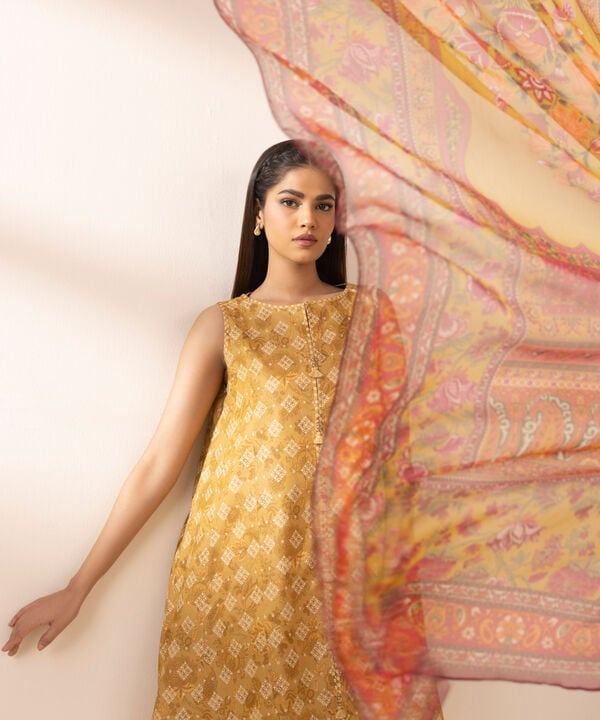 Sapphire 3 Piece Custom Stitched Suit - Mustard - LB29266