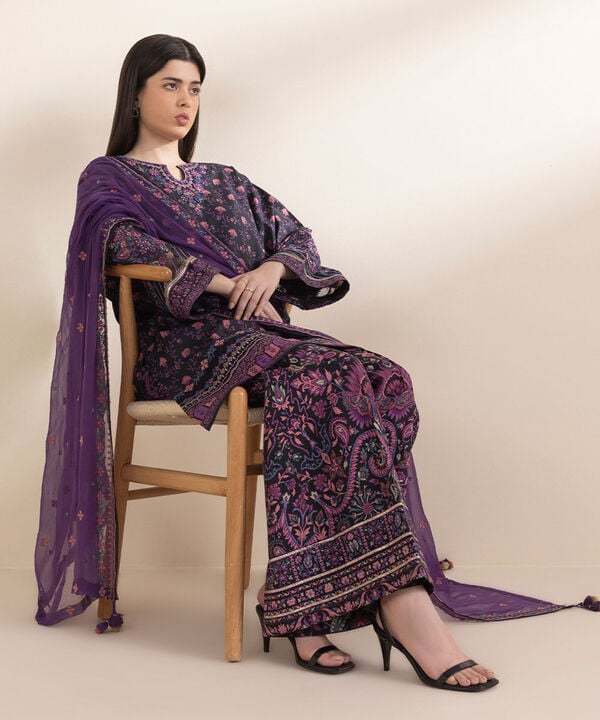 Sapphire 3 Piece Custom Stitched Suit - Purple - LB30111