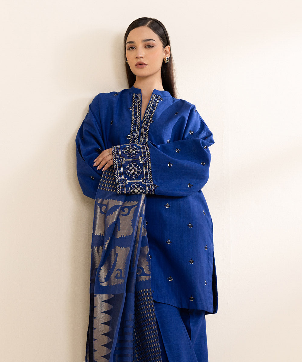 Sapphire 3 Piece Custom Stitched Suit - Blue - LB288612