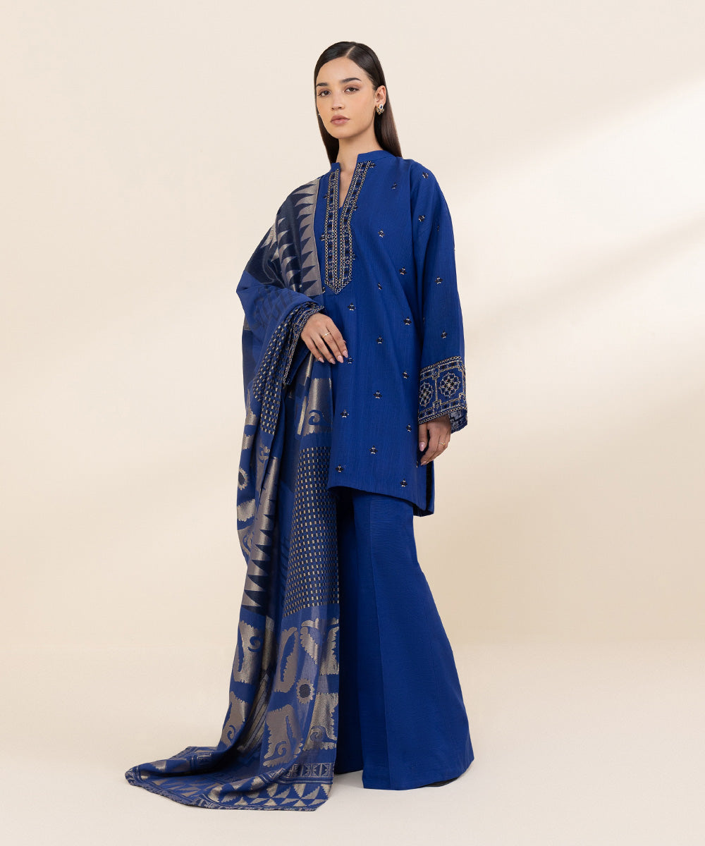 Libasco Sapphire 3 Piece Custom Stitched Suit - Blue - LB288612