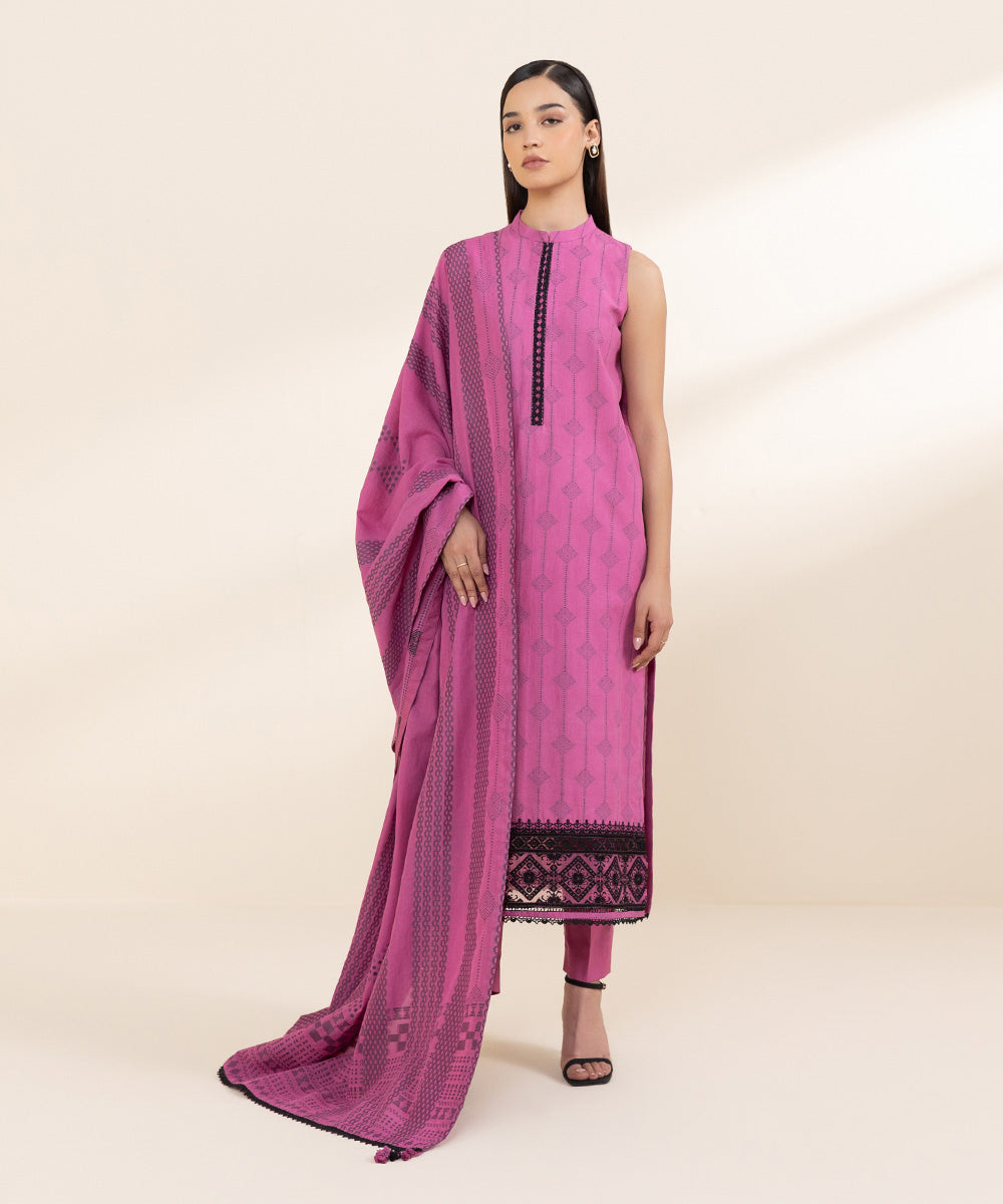 Libasco Sapphire 3 Piece Custom Stitched Suit - Pink - LB288709