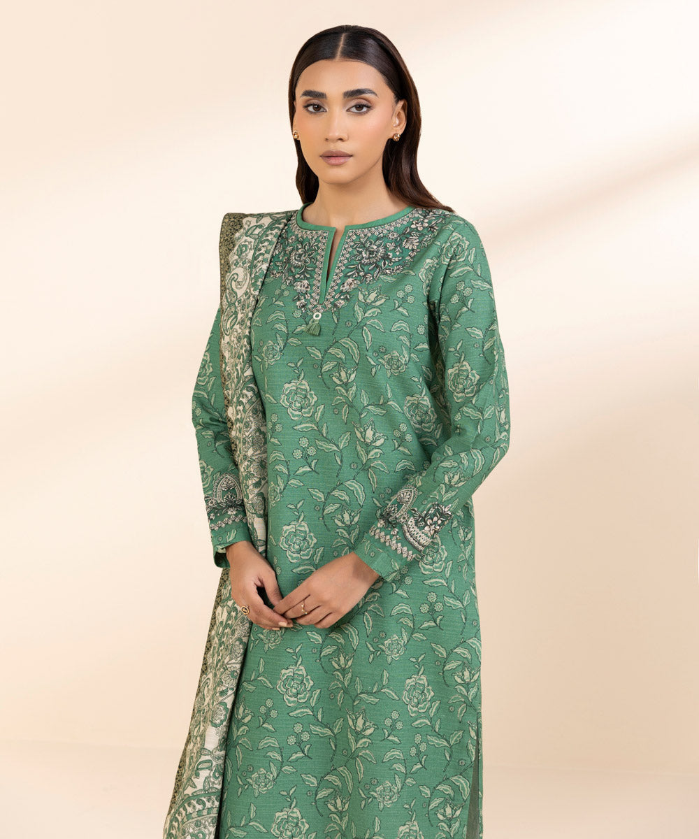 Libasco Sapphire 3 Piece Custom Stitched Suit - Green - LB288666