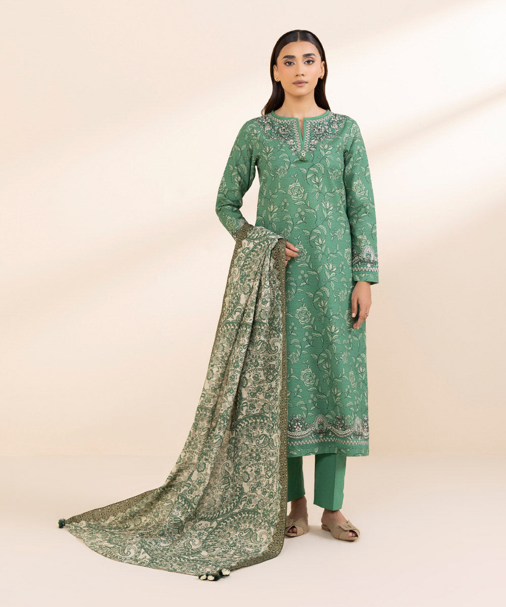 Sapphire 3 Piece Custom Stitched Suit - Green - LB288666