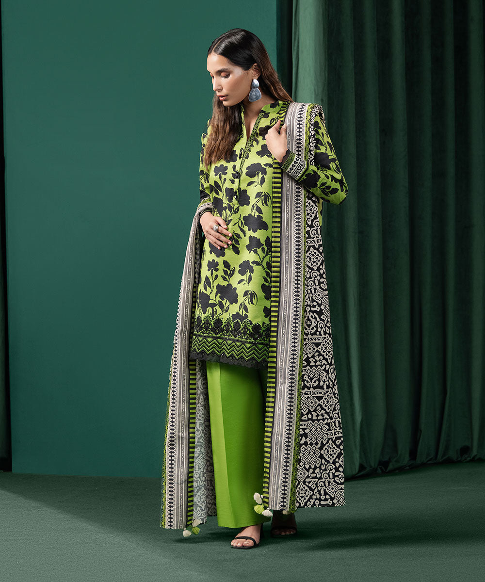 Libasco Sapphire 3 Piece Custom Stitched Suit - Green - LB288645