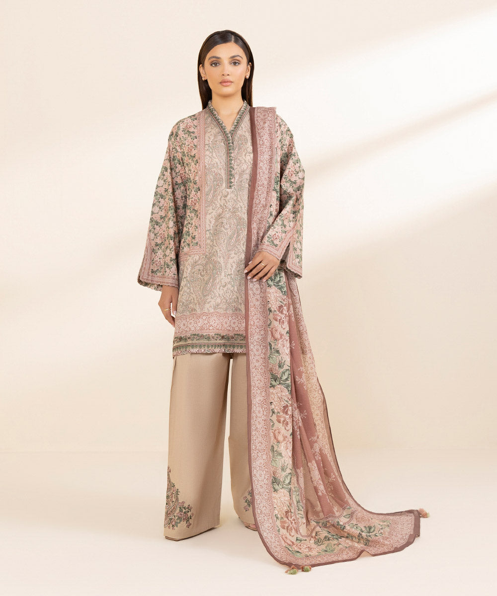 Sapphire 3 Piece Custom Stitched Suit - Beige - LB289231