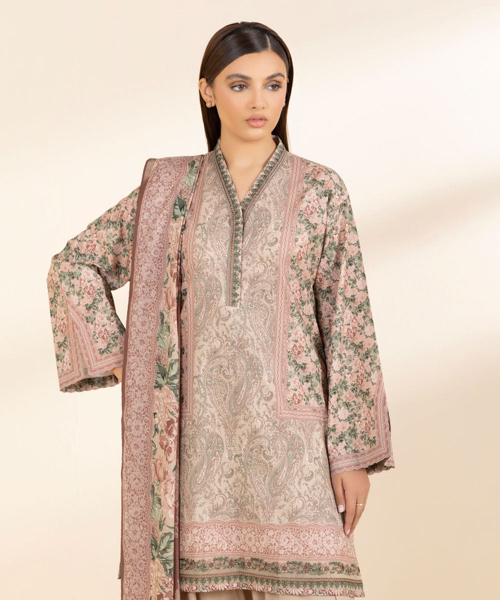 Sapphire 3 Piece Custom Stitched Suit - Beige - LB289231