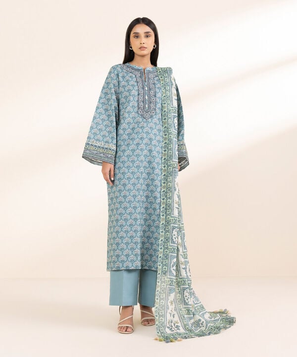 Sapphire 3 Piece Custom Stitched Suit - Aqua - LB30094