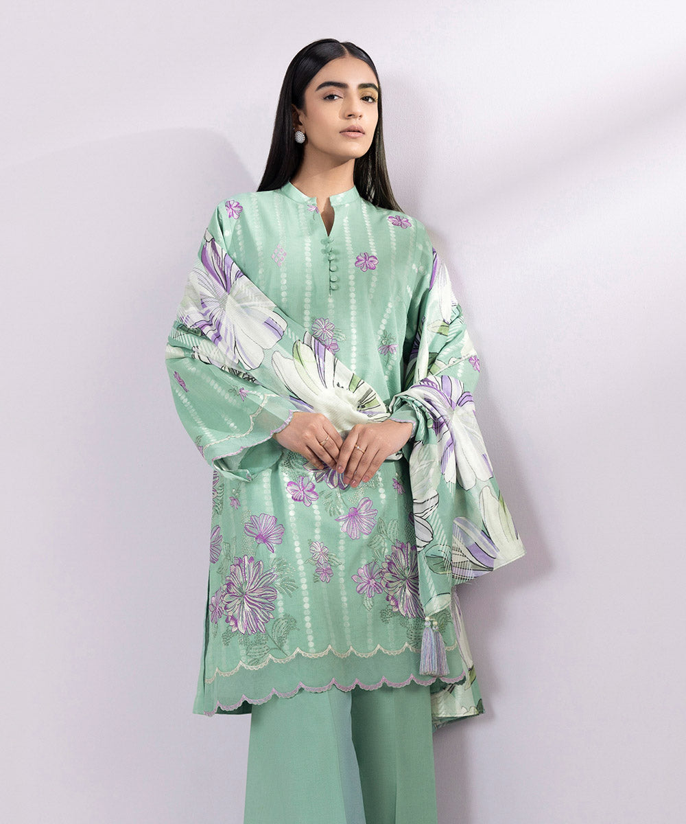 Sapphire 3 Piece Custom Stitched Suit - Green - LB287149