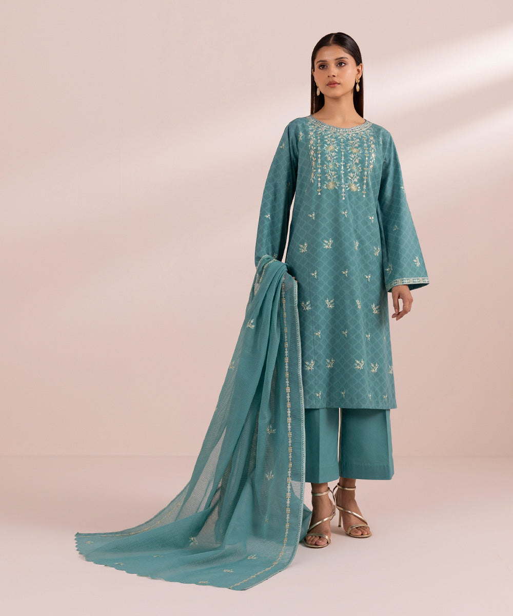 Sapphire 3 Piece Custom Stitched Suit - Blue - LB287686