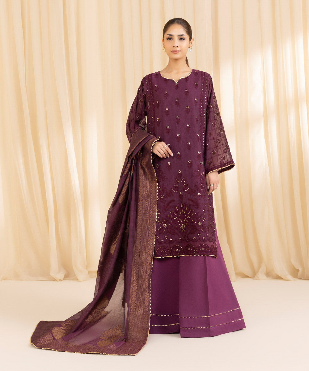 Libasco Sapphire 3 Piece Custom Stitched Suit - Purple - LB288731