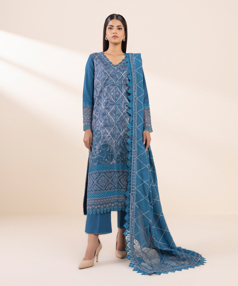 Libasco Sapphire 3 Piece Custom Stitched Suit - Blue - LB288602