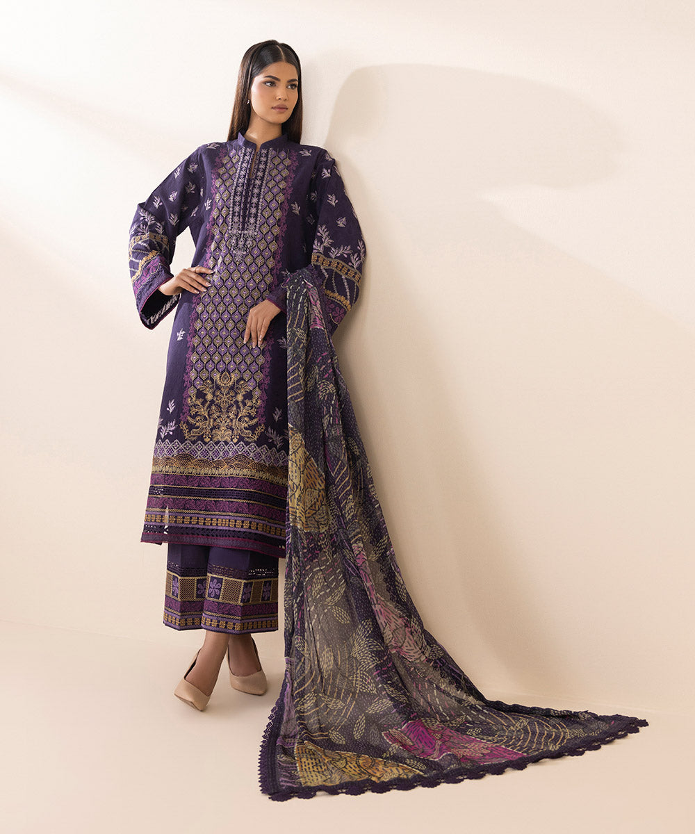 Libasco Sapphire 3 Piece Custom Stitched Suit - Purple - LB288730