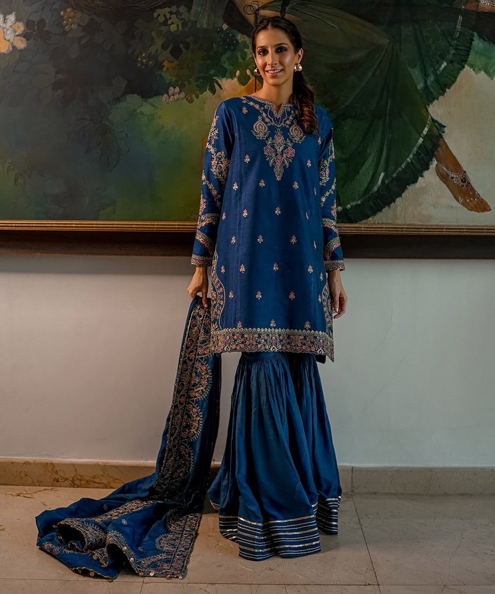 Libasco Sapphire 3 Piece Custom Stitched Suit - Blue - LB288594