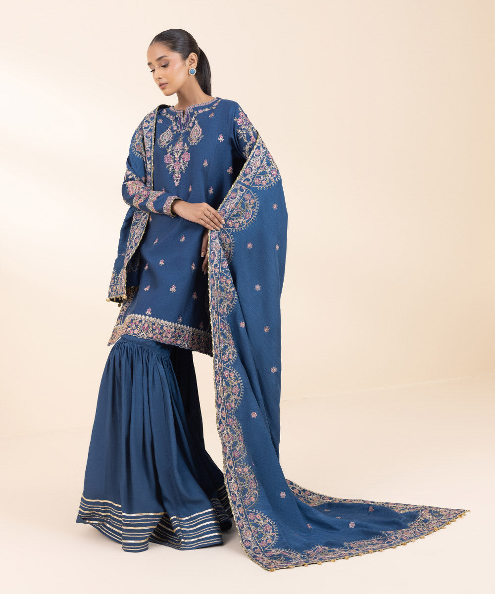 Sapphire 3 Piece Custom Stitched Suit - Blue - LB288594