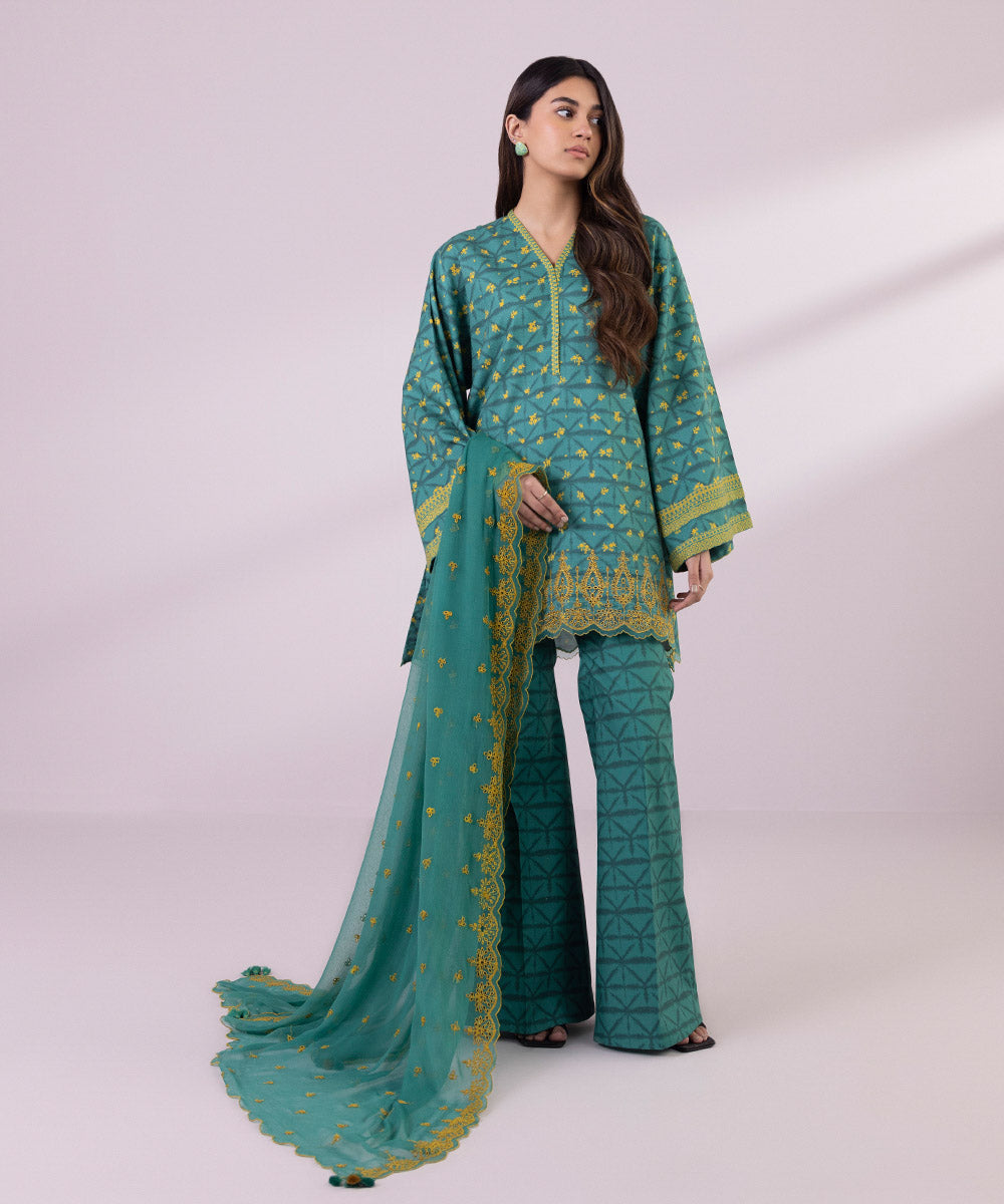 Sapphire 3 Piece Custom Stitched Suit - Green - LB287142