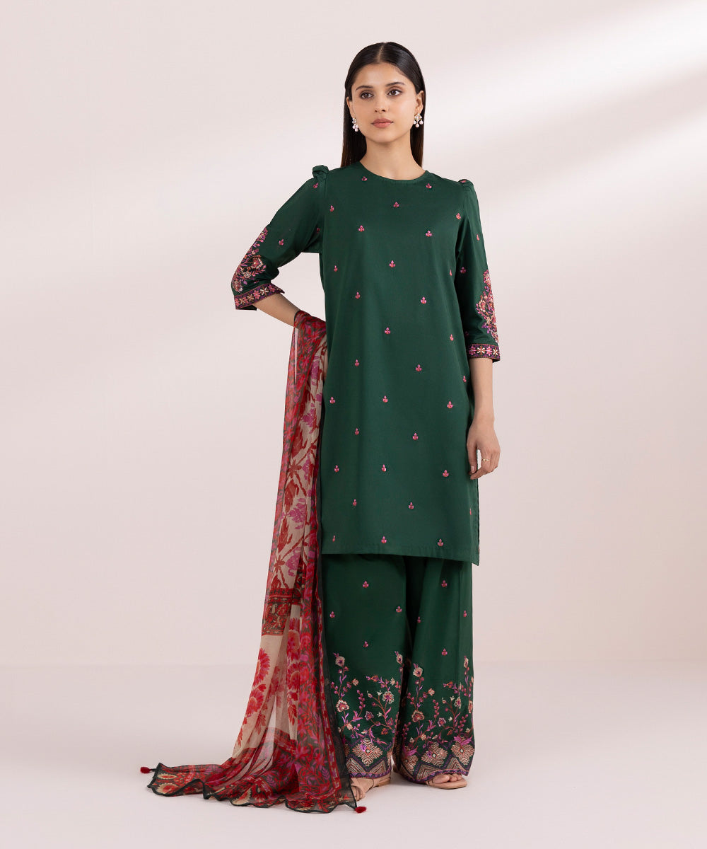 Sapphire 3 Piece Custom Stitched Suit - Green - LB287693