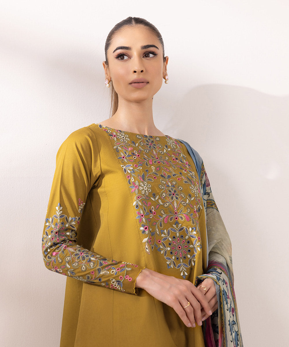 Sapphire 3 Piece Custom Stitched Suit - Mustard - LB287608