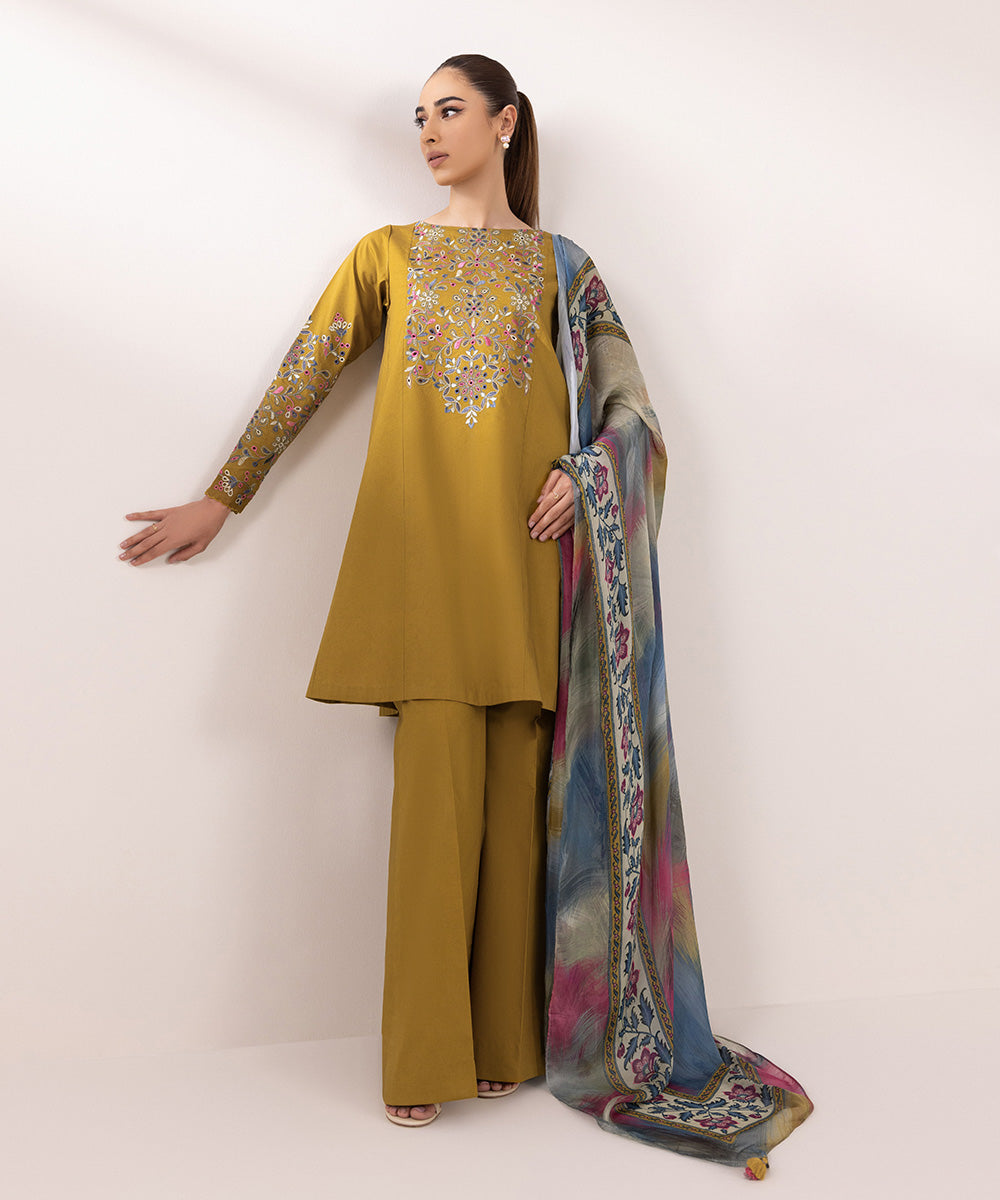 Sapphire 3 Piece Custom Stitched Suit - Mustard - LB287608