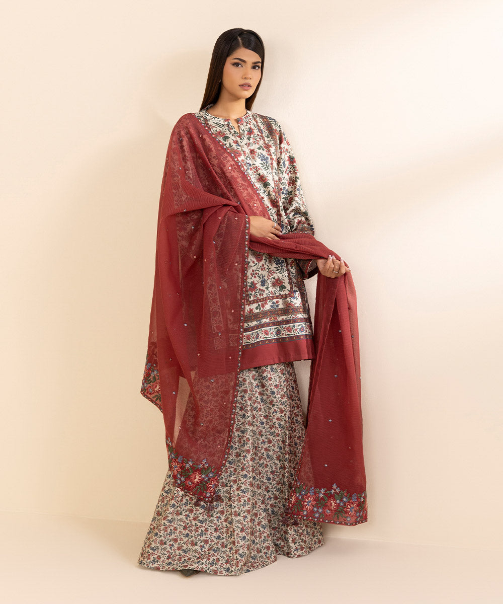 Libasco Sapphire 3 Piece Custom Stitched Suit - Red - LB288753