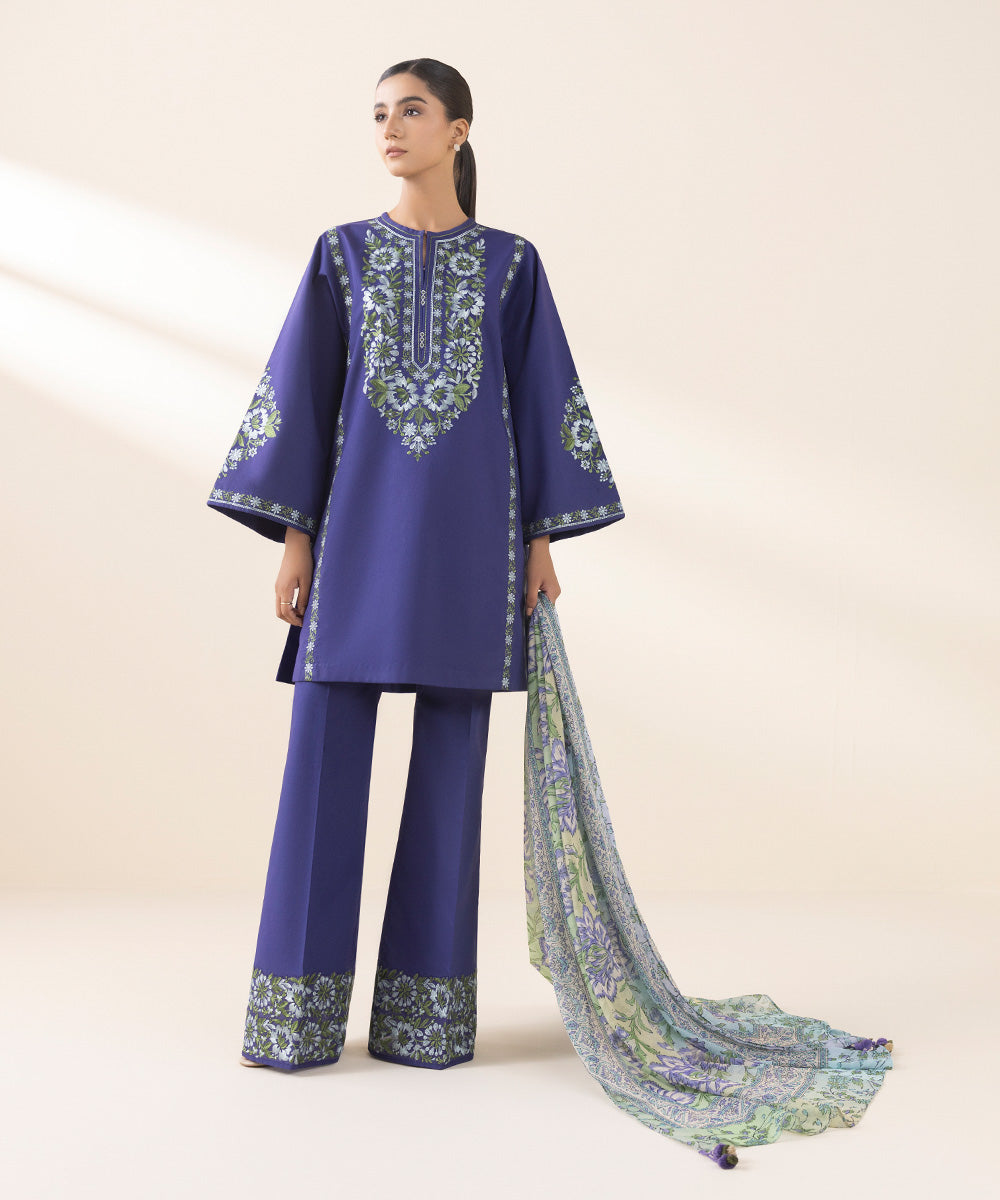 Sapphire 3 Piece Custom Stitched Suit - Blue - LB289232