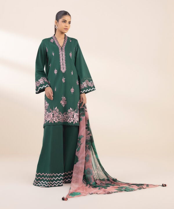 Sapphire 3 Piece Custom Stitched Suit - Green - LB29272