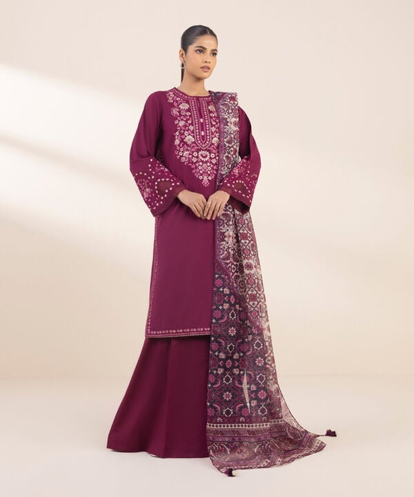 Sapphire 3 Piece Custom Stitched Suit - Purple - LB29293