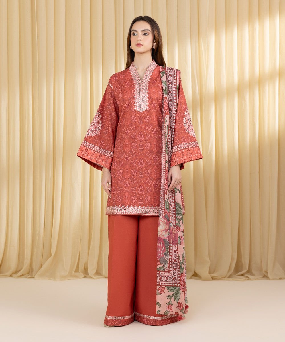 Sapphire 3 Piece Custom Stitched Suit - Rust - LB30156