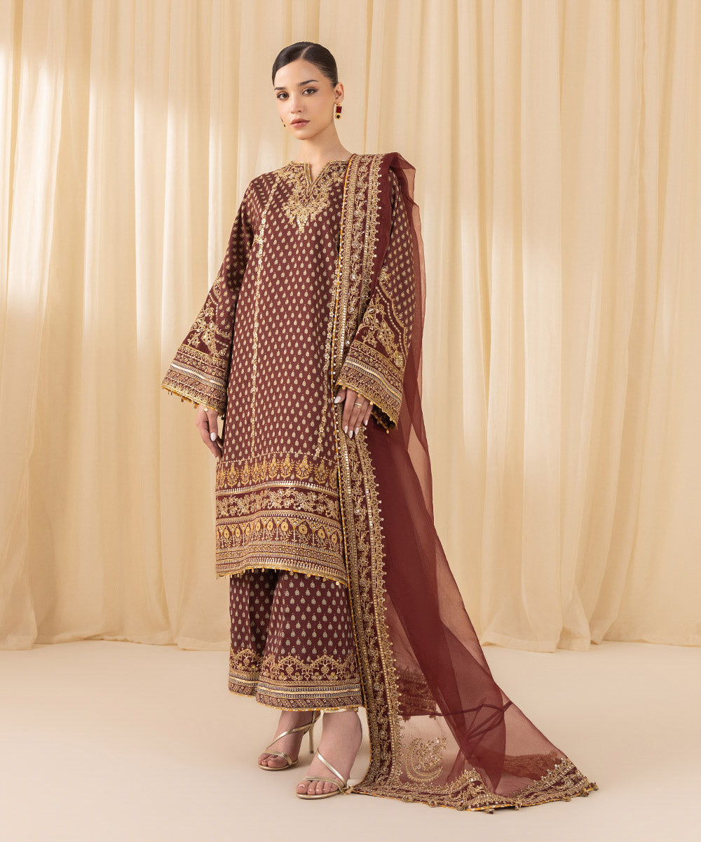 Sapphire 3 Piece Custom Stitched Suit - Maroon - LB288076