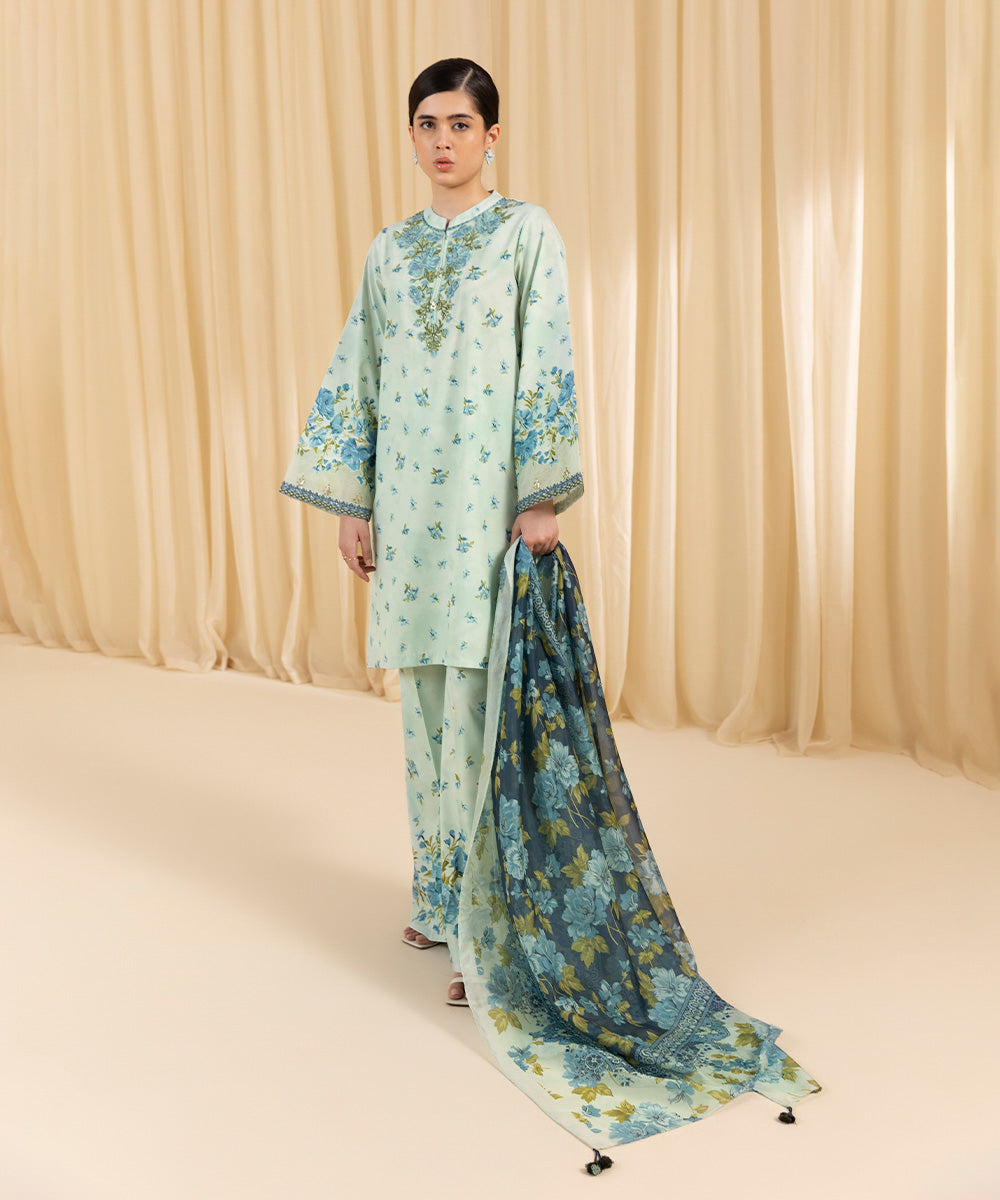 Sapphire 3 Piece Custom Stitched Suit - Blue - LB288147