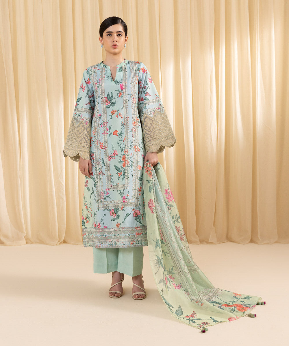 Sapphire 3 Piece Custom Stitched Suit - Blue - LB288146