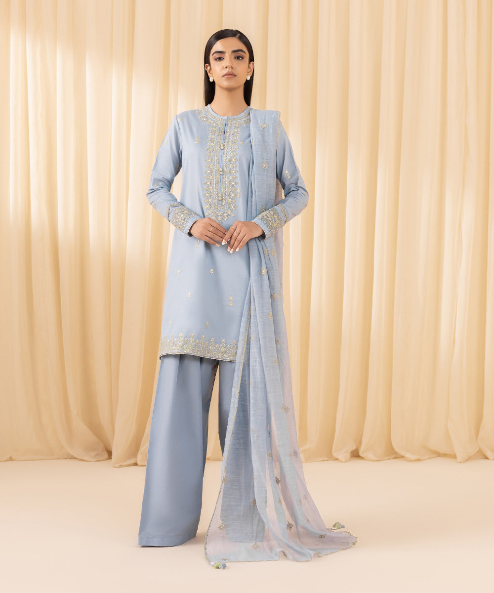 Sapphire 3 Piece Custom Stitched Suit - Blue - LB288129