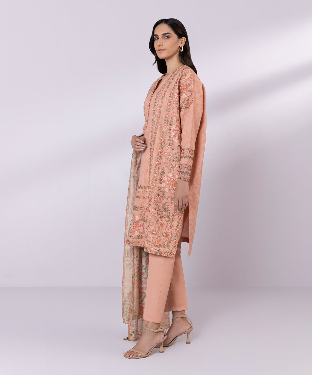 Sapphire 3 Piece Custom Stitched Suit - Peach - LB287140