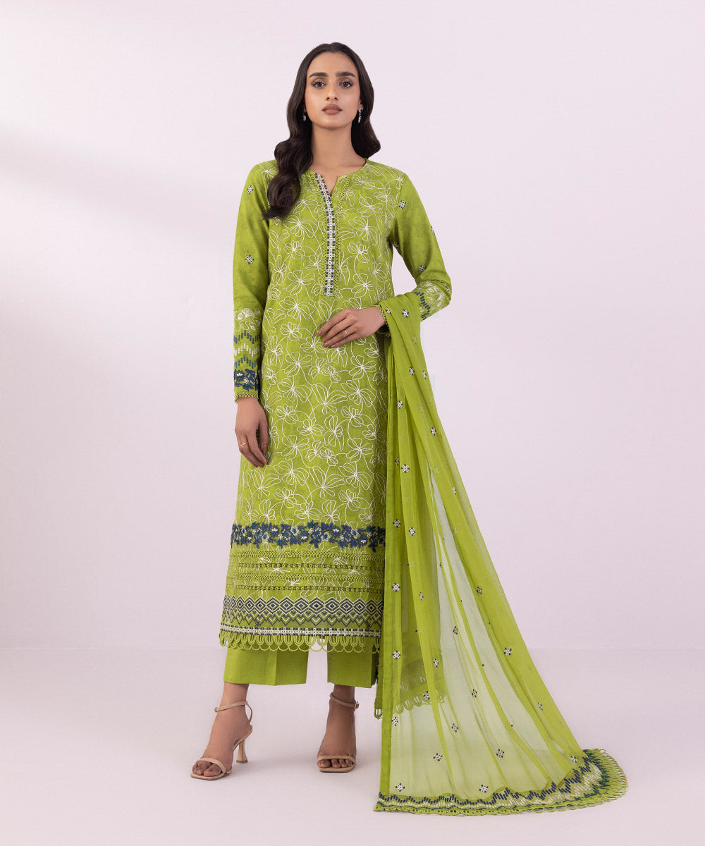 Sapphire 3 Piece Custom Stitched Suit - Green - LB287179