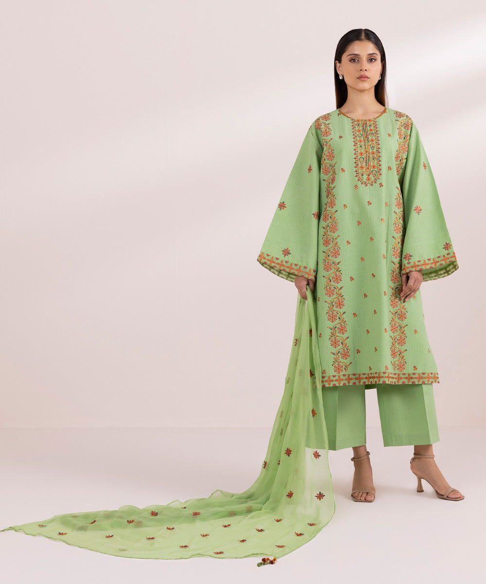 Sapphire 3 Piece Custom Stitched Suit - Green - LB287677