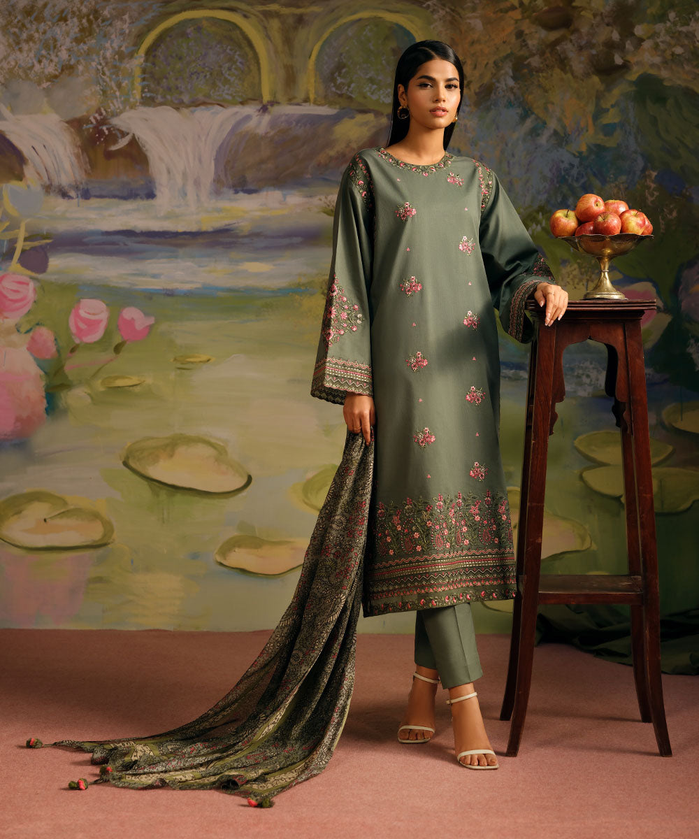 Sapphire 3 Piece Custom Stitched Suit - Green - LB287674