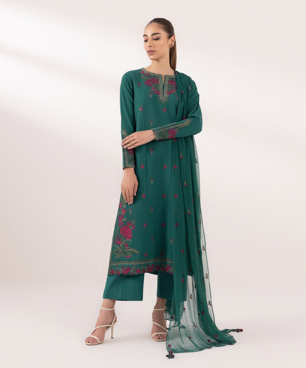 Sapphire 3 Piece Custom Stitched Suit - Green - LB287583