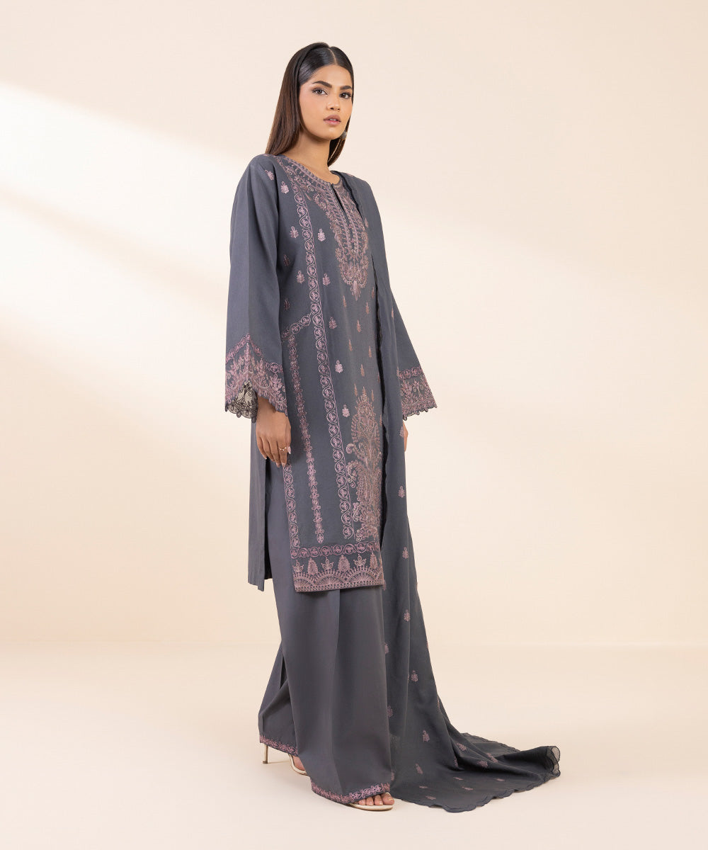 Sapphire 3 Piece Custom Stitched Suit - Gray - LB288638