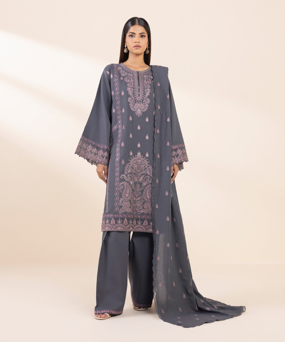 Libasco Sapphire 3 Piece Custom Stitched Suit - Gray - LB288638