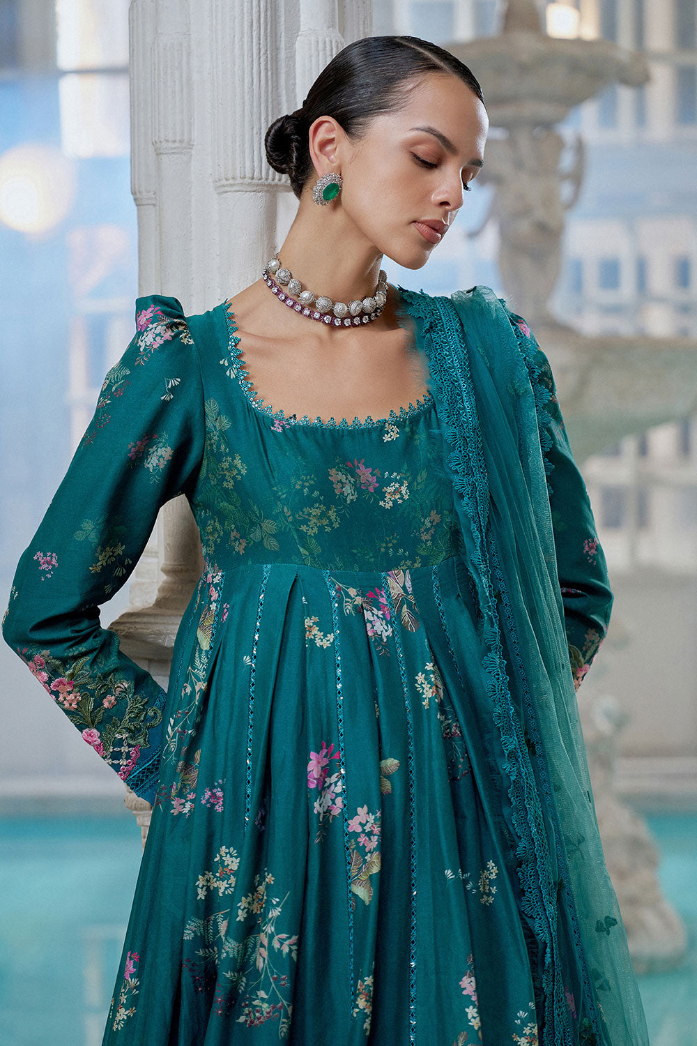 Sobia Nazir 3 Piece Custom Stitched Suit - Green - LB31232