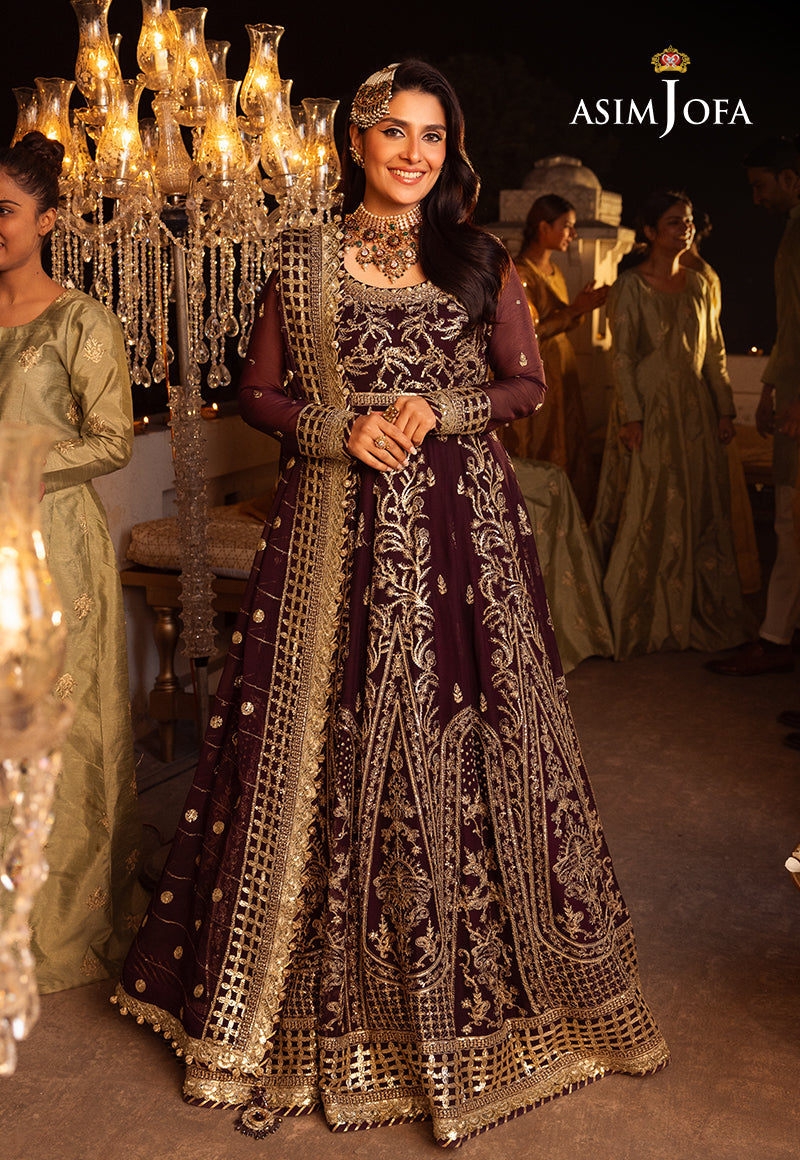 Asim Jofa 3 Piece Custom Stitched Suit - Purple - LB285492