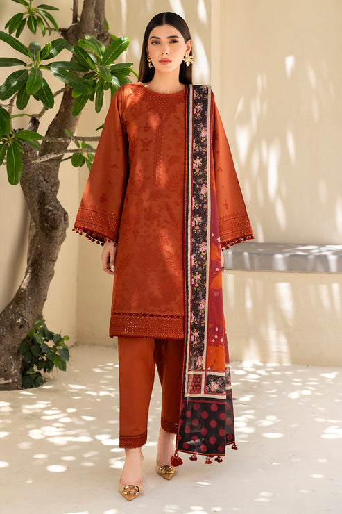 Jazmin 3 Piece Custom Stitched Suit - Orange - LB286786